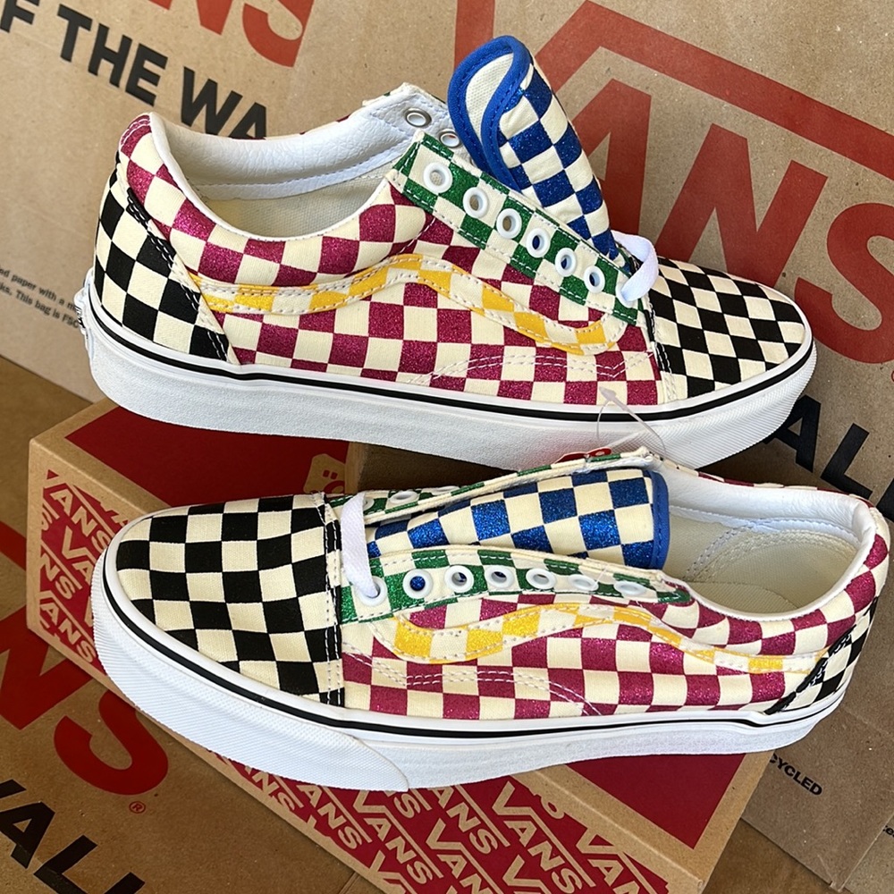 Vans Old Skool Glitter Check Multi/True White WMNS sneakers - Picture 11 of 16